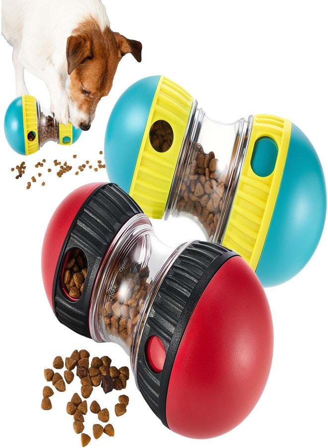 Silipull 2 Pcs Dog Interactive Puzzle Toys Dog Toy Treat Dispenser Rolling Adjustable Food Dispensing Treat Puppy Feeder Slow Feeding for Training Large Medium Chewers Breed Pet Gift Keep Busy - Image 1